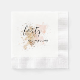 Rosa och Guld 40:e födelsedagen Pappersservett