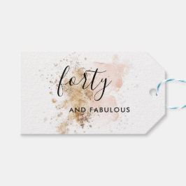 Rosa och Guld 40:e födelsedagen Presentetikett