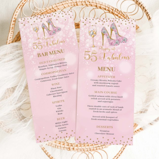 Rosa och Guld 55 och Fabulous Pub Cocktails Food Meny (Skapare uppladdad)