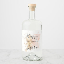 Rosa och Guld 60:e födelsedagen Spritflaskor Etikett
