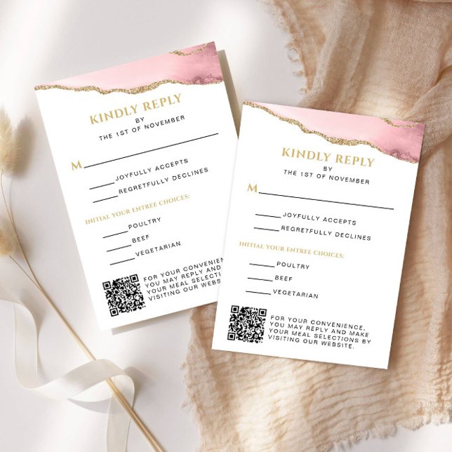Rosa och Guld Agate Bat mitzvah Lodrät OSA Kort (Skapare uppladdad)