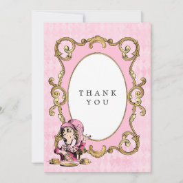 Rosa och guld Alice i Underlandet Baby Shower Tack Kort