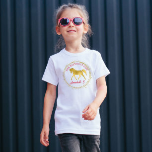Rosa och guld, anpassningsbar för hästdjurets föde t shirt