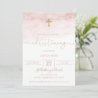 Rosa och Guld Baby Christening Investigation Girl