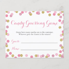 Rosa och Guld Baby Shower Candy Guessing Game