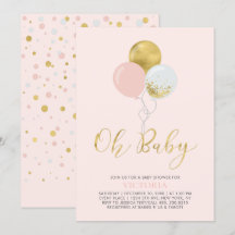 Rosa och Guld-ballonger | Oh Flicka Baby Shower