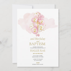 Rosa och Guld-baptism och andra födelsedagsinbjuda Inbjudningar