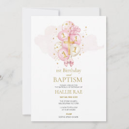 Rosa och Guld-baptism och inbjudan på födelsedagen