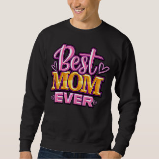 Rosa och guld Bästa mamma någonsin typografi Lång Ärmad Tröja