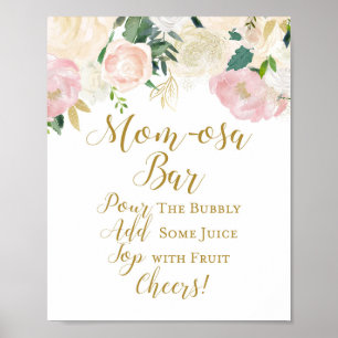 Rosa och Guld Bebis Babyshower Skylt