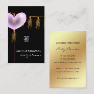 Rosa och Guld Blegon Party Planner Affärskort Visitkort