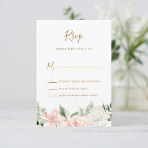 Rosa och Guld Blommigt Botaniskt OSA kort