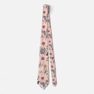 Rosa och Guld Blommigt Bröllop Groom Slips