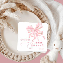 Rosa och Guld Bow Chic Girl Baby Shower