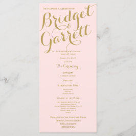 Rosa och Guld Bröllopsprogram Program