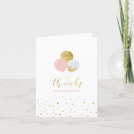 Rosa och Guld Bubblor 1st Girl Birthday Tack