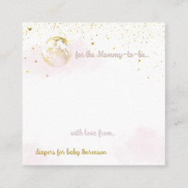 Rosa och Guld Celestial Baby Shower Diaper Raffle Tilläggskort