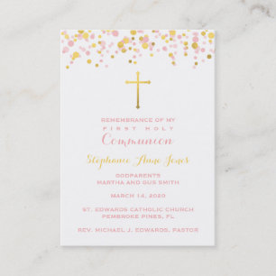 Rosa och Guld Confetti Visitkort