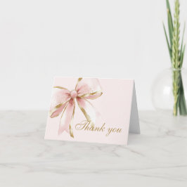 Rosa och Guld Coquette Bow Sweet Sixteen Tack Kort