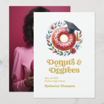 Rosa och Guld Donuts och Examen Examensfoto
