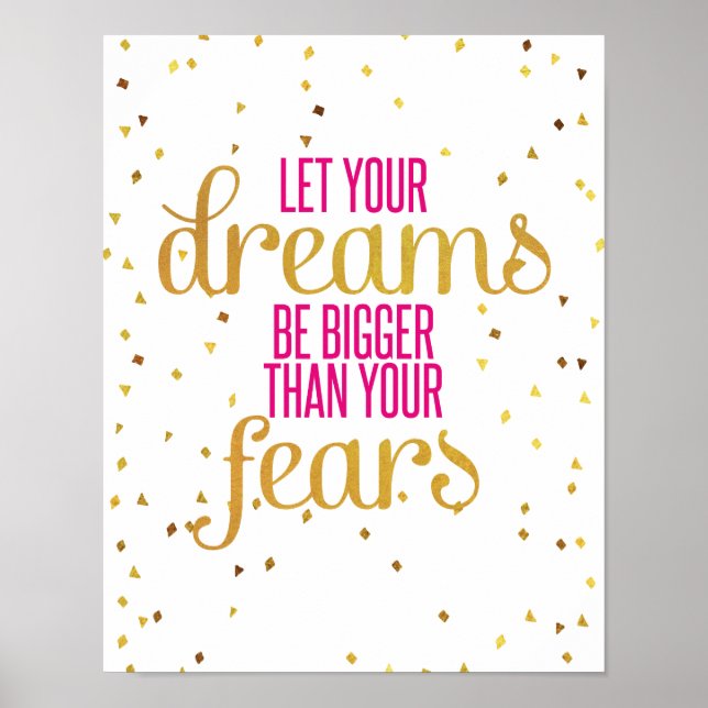 Rosa och Guld Dreams inspirationsoffert Poster (Framsidan)