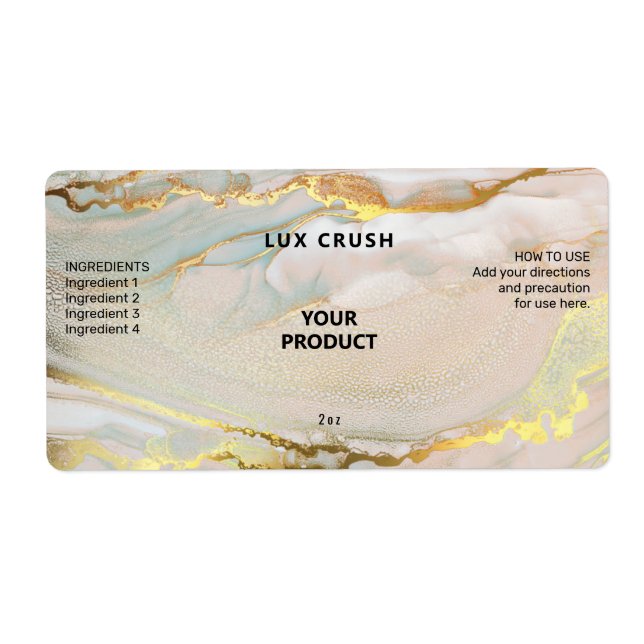 Rosa och Guld-etiketter för droppsten Bläck Flaska Fraktsedel (Framsidan)