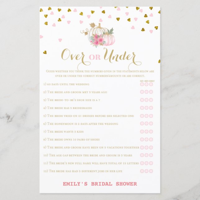 Rosa och Guld Fall Möhippa Game, Pumpkin (Framsida)