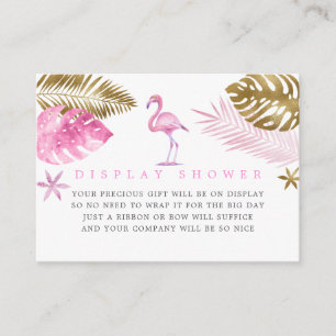 Rosa och Guld Flamingo Baby Shower Visning Shower Tilläggskort