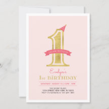 Rosa och Guld | Flicka 1:a födelsedagen Party