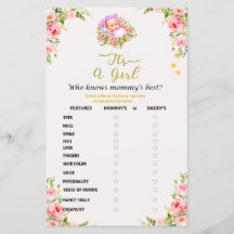 Rosa och Guld Flower temat en flickdusch