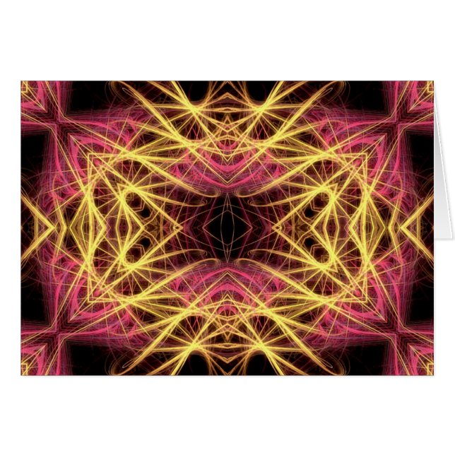 rosa och guld fraktur hälsningskort (Framsidan Horizontal)