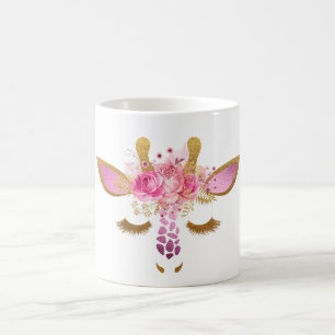 Rosa och guld- giraffmugg kaffemugg