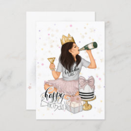 Rosa och Guld Girly Födelsedagsfest Inbjudningar