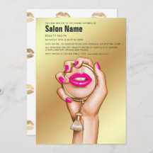 Rosa och Guld Glam Chic Beauty Salon Grand Open