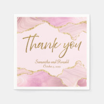 Rosa och Guld Glitter Agate Tack Bröllop
