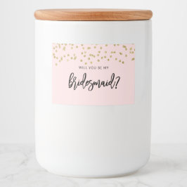 Rosa och Guld Glitter Bridesmaid Candle Sticker Mat Etiketter