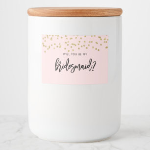 Rosa och Guld Glitter Bridesmaid Candle Sticker Mat Etiketter