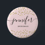 Rosa och Guld Glitter  Knapp<br><div class="desc">Kommer du att bli min Bridesmaid Frieri Nyckelring? Designat att samordna med vår insamling av Rosa och Guld Glitter bröllop, har denna söta bricka en gräns i guld glitter på rosa. Om du vill ha en mer avancerad anpassning av den här designen klickar du på knappen "CUSTOMIZE" ovan. Observera att...</div>