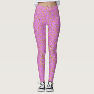 Rosa och Guld Glitter Leggings