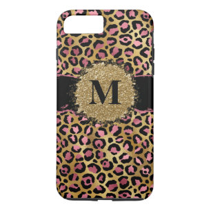 Rosa och guld glitter leopard