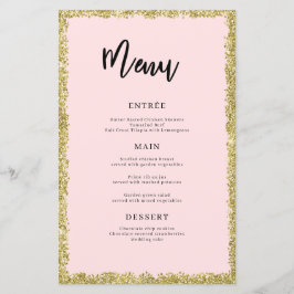 Rosa och Guld Glitter Menu