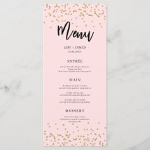 Rosa och Guld Glitter Menu