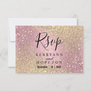 Rosa och Guld Glitter - OSA Kort
