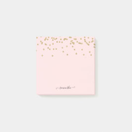 Rosa och Guld Glitter Post-it Block