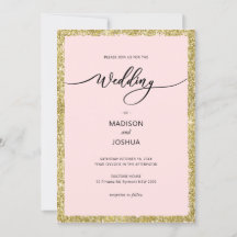 Rosa och guld glitter prickar Bröllop