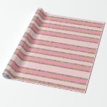 Rosa och Guld Glitter Rand Presentpapper<br><div class="desc">Rosa och Guld Glitter Papper inkapsling</div>