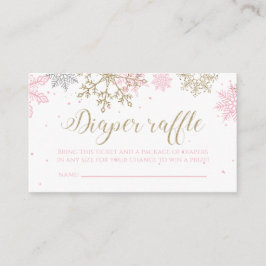 Rosa och guld glitter snöflinga blöja lotteri tilläggskort
