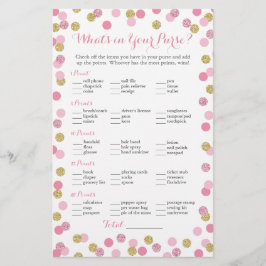 Rosa och Guld Glitter What's in Your Purse Game