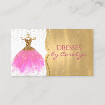 Rosa och Guld Glittery Seamstress-Affärskort