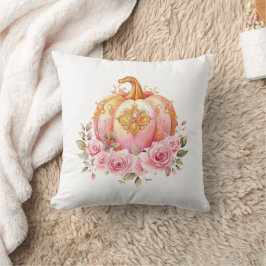 Rosa och Guld Halloween Little Pumpkin Baby Shower Kudde